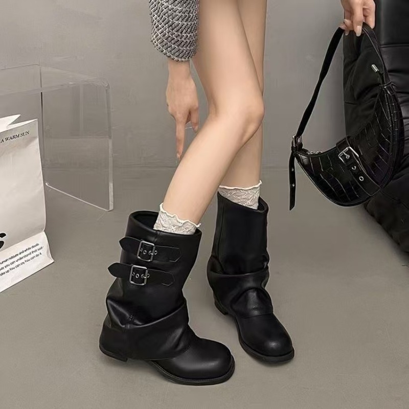 Boot Sock Slouchy - Kadın Siyah Bol Paçalı Bot Çift