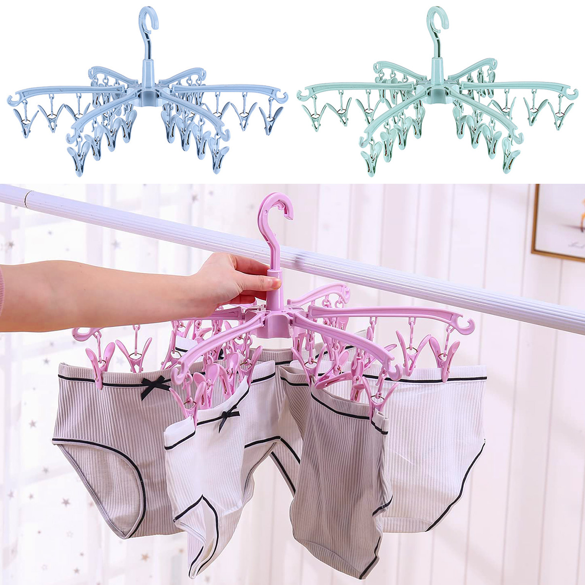 24 klipsli katlanır elbise kur - Sock Organizer Tray incelemesi ve fiyatı